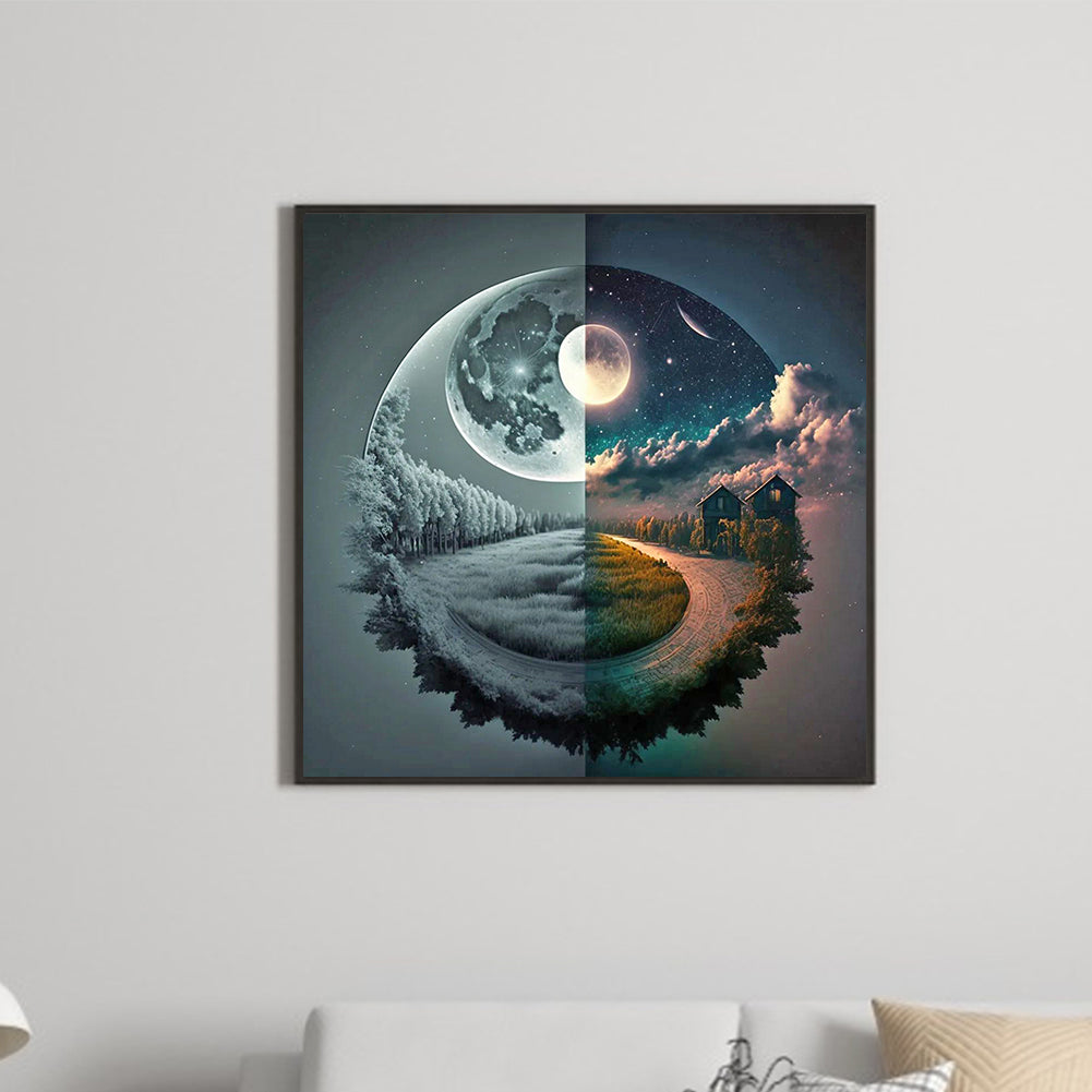 Seasonal Change Chart Of The Sun And The Moon - Full Round Drill Diamond Painting 40*40CM