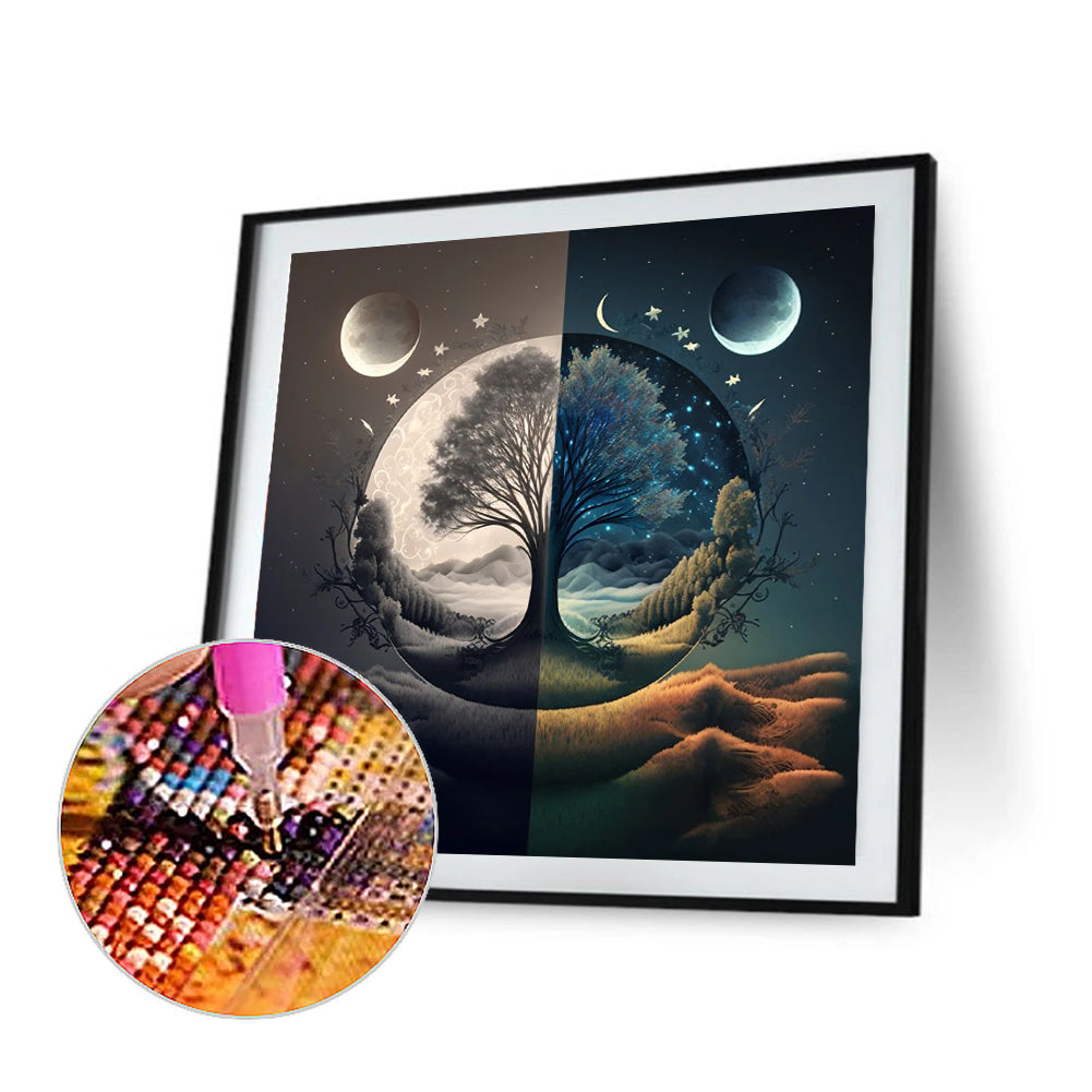 Seasonal Change Chart Of The Sun And The Moon - Full Round Drill Diamond Painting 40*40CM