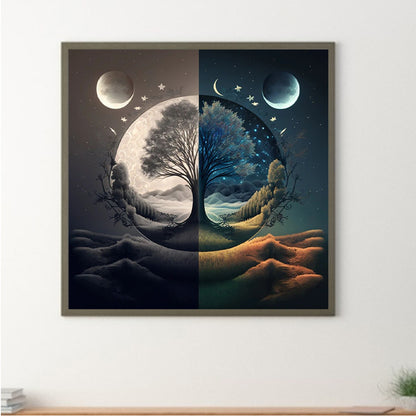 Seasonal Change Chart Of The Sun And The Moon - Full Round Drill Diamond Painting 40*40CM