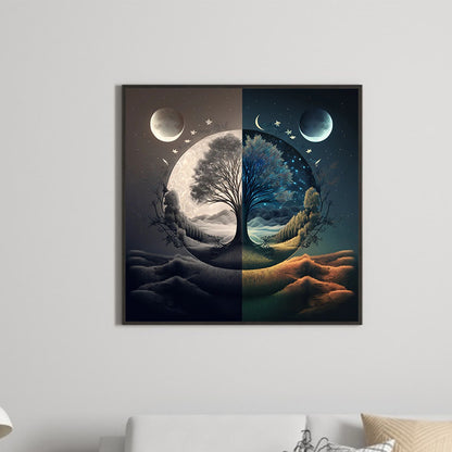 Seasonal Change Chart Of The Sun And The Moon - Full Round Drill Diamond Painting 40*40CM