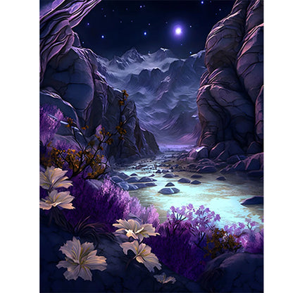 Purple Valley - Full Round Drill Diamond Painting 40*50CM