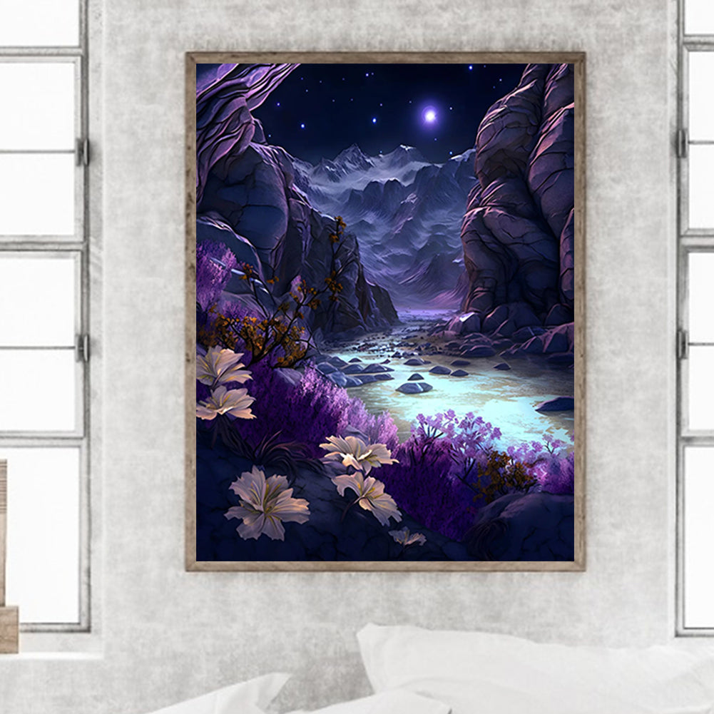 Purple Valley - Full Round Drill Diamond Painting 40*50CM
