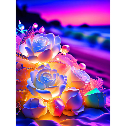 Seaside Crystal Rose 30*40Ccm(canvas) full round drill diamond painting