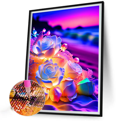 Seaside Crystal Rose 30*40Ccm(canvas) full round drill diamond painting