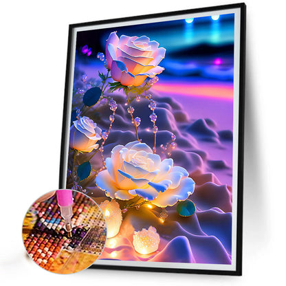 Seaside Crystal Rose 30*40Ccm(canvas) full round drill diamond painting