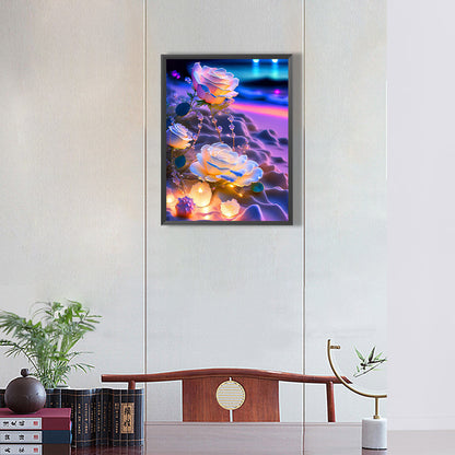 Seaside Crystal Rose 30*40Ccm(canvas) full round drill diamond painting