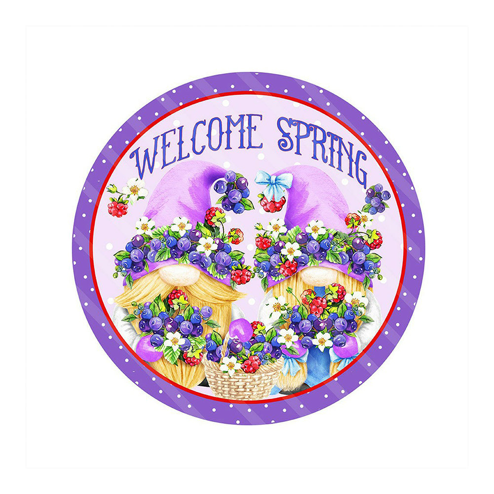 Welcome Spring Gnome-O645*45cm(canvas) full-round drill diamond painting