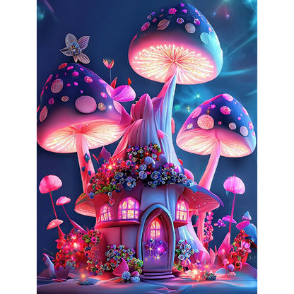 Dream Mushroom House 30*40Ccm(canvas) full round drill diamond painting