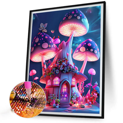 Dream Mushroom House 30*40Ccm(canvas) full round drill diamond painting