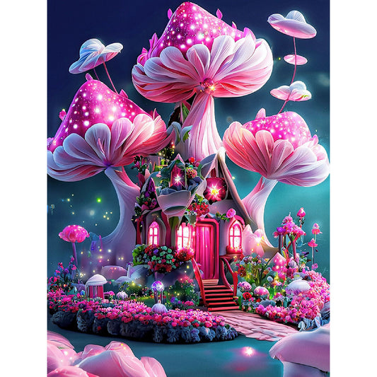 Dream Mushroom House 30*40Ccm(canvas) full round drill diamond painting