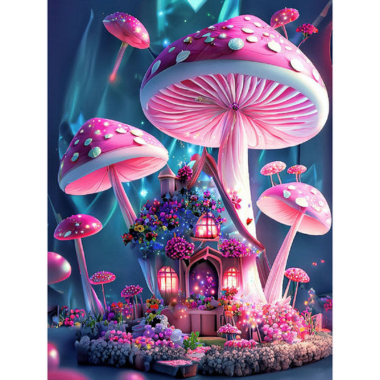 Dream Mushroom House 30*40Ccm(canvas) full round drill diamond painting