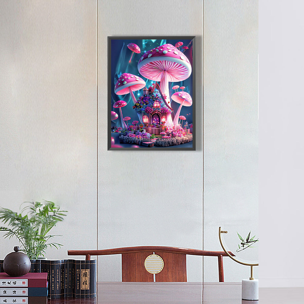Dream Mushroom House 30*40Ccm(canvas) full round drill diamond painting