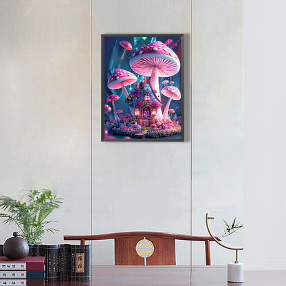 Dream Mushroom House 30*40Ccm(canvas) full round drill diamond painting