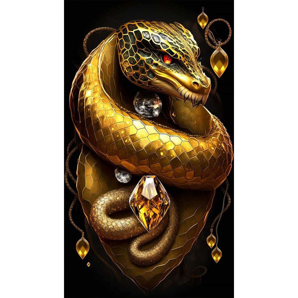Golden Snake - Full Square Drill Diamond Painting 40*70CM