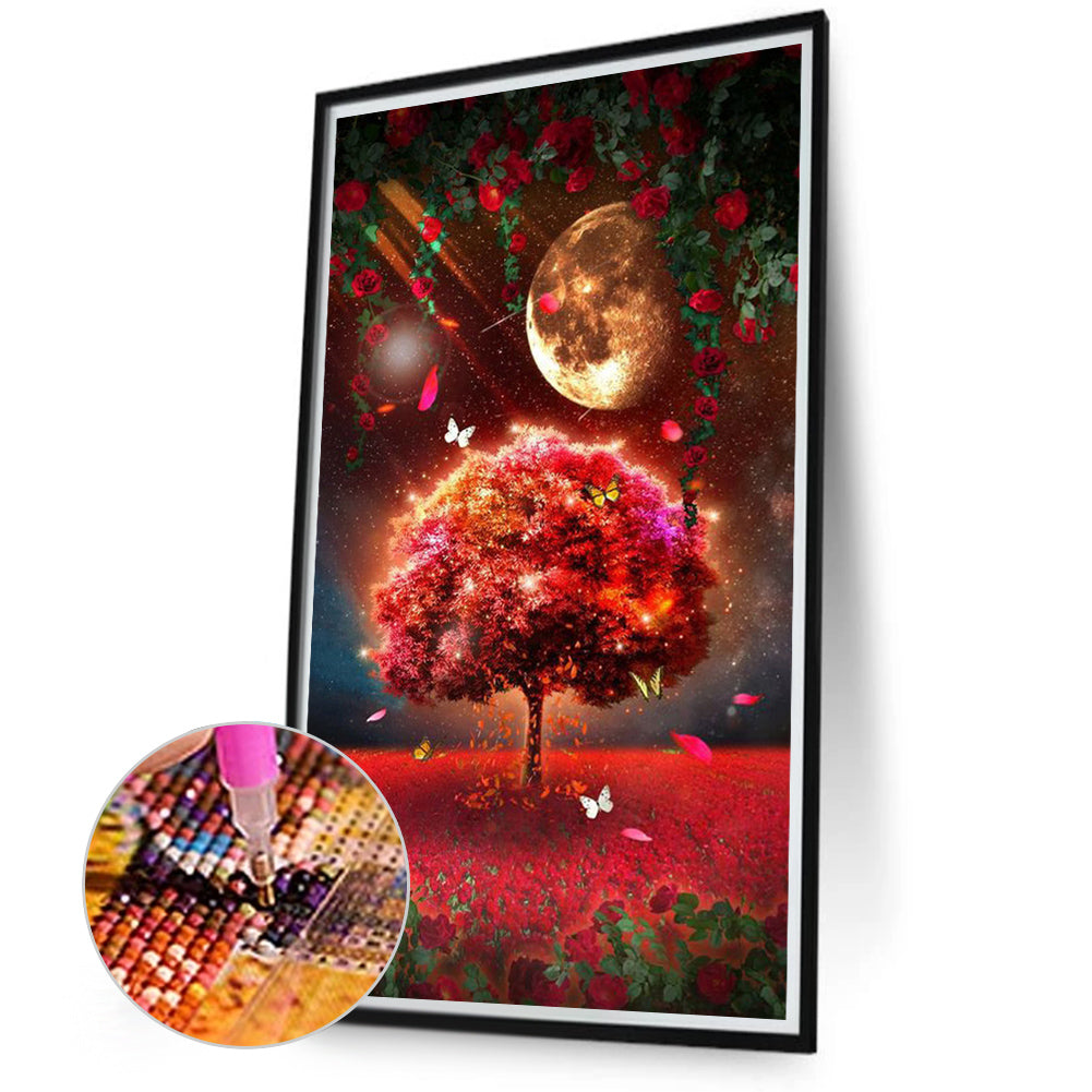 Moonlight Meteor Butterfly Tree - Full Square Drill Diamond Painting 40*70CM