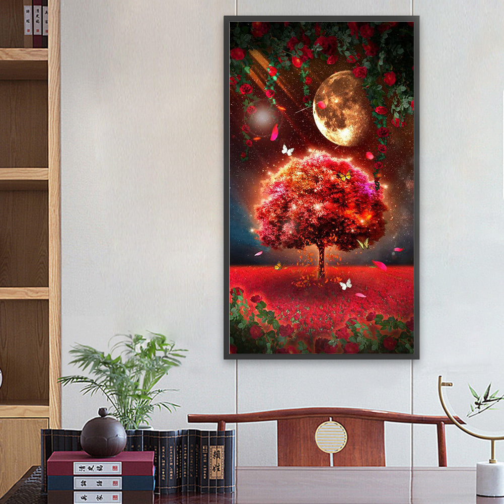 Moonlight Meteor Butterfly Tree - Full Square Drill Diamond Painting 40*70CM