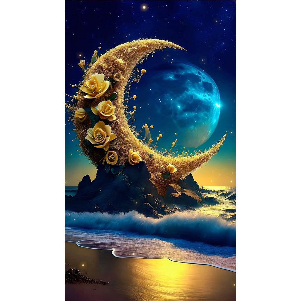 Bright Moon On The Sea - Full Square Drill Diamond Painting 40*70CM