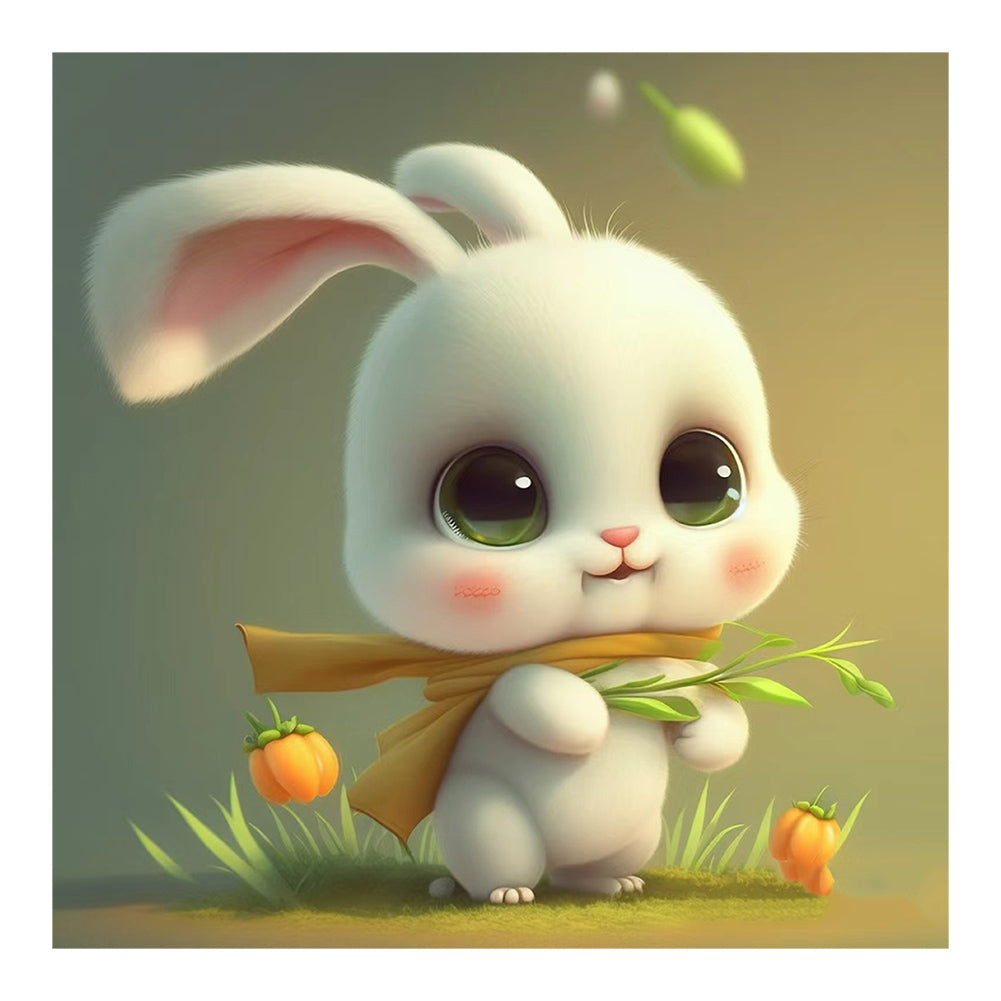 Soft Bunny - Full Round Drill Diamond Painting 30*30CM