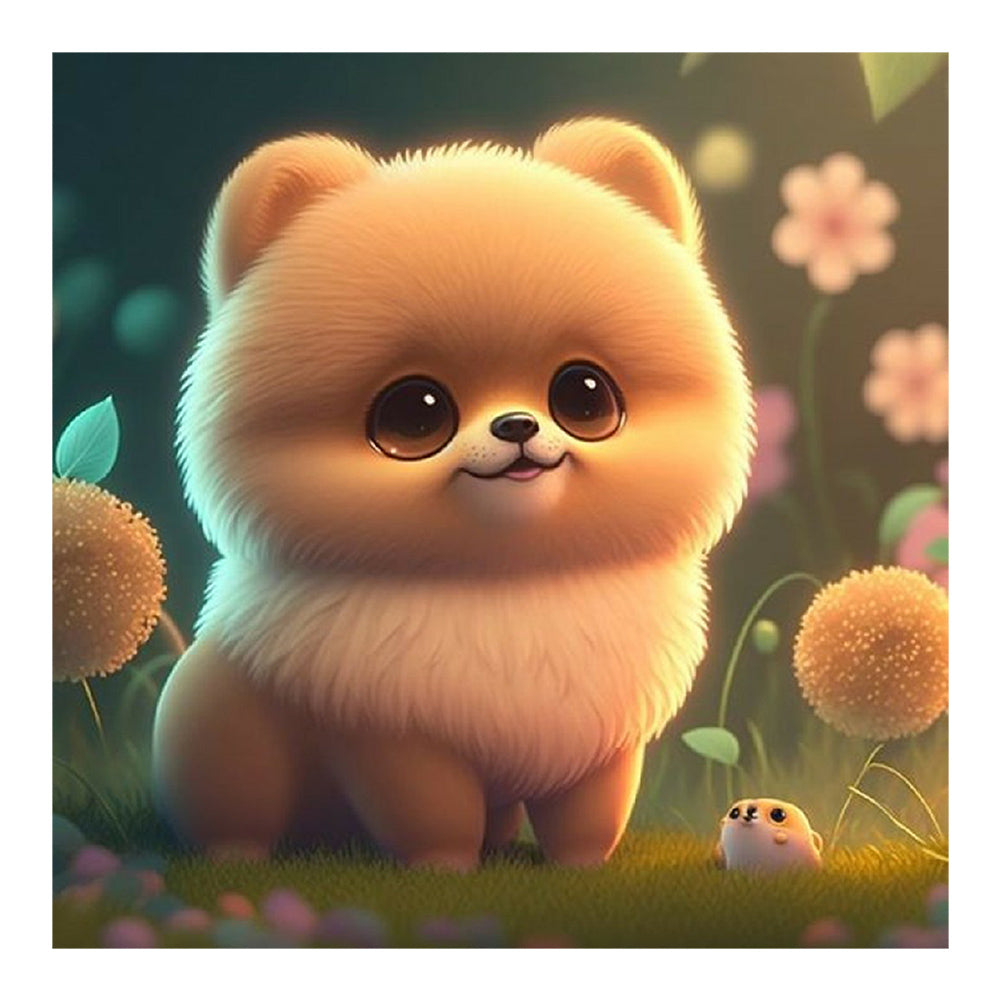 Soft Puppy - Full Round Drill Diamond Painting 30*30CM