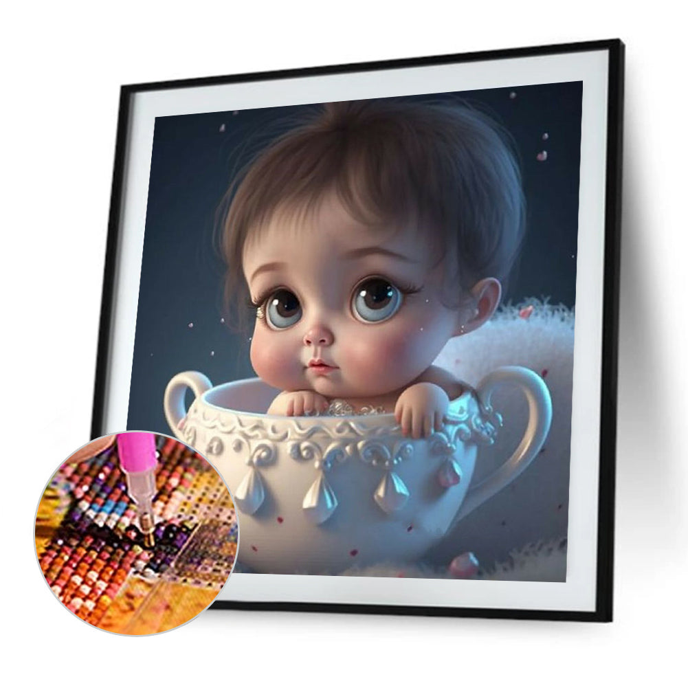 Big Eyes Baby - Full Round Drill Diamond Painting 30*30CM