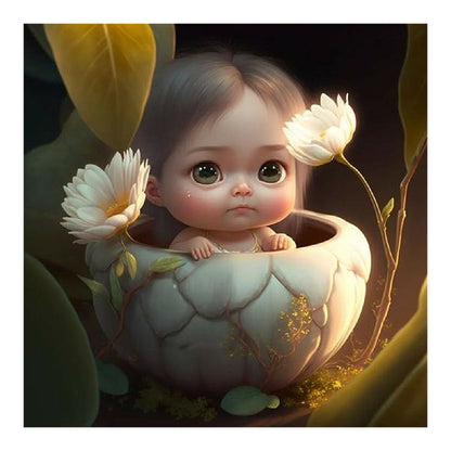 Big Eyes Baby - Full Round Drill Diamond Painting 30*30CM