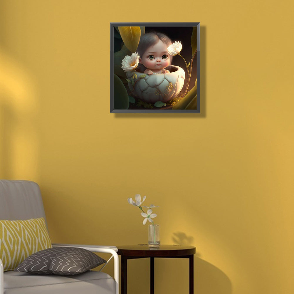 Big Eyes Baby - Full Round Drill Diamond Painting 30*30CM