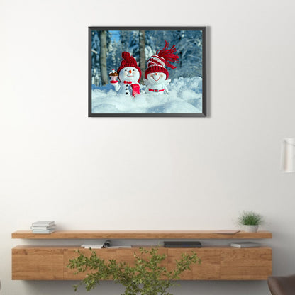 Snowman - Full Round Drill Diamond Painting 40*30CM