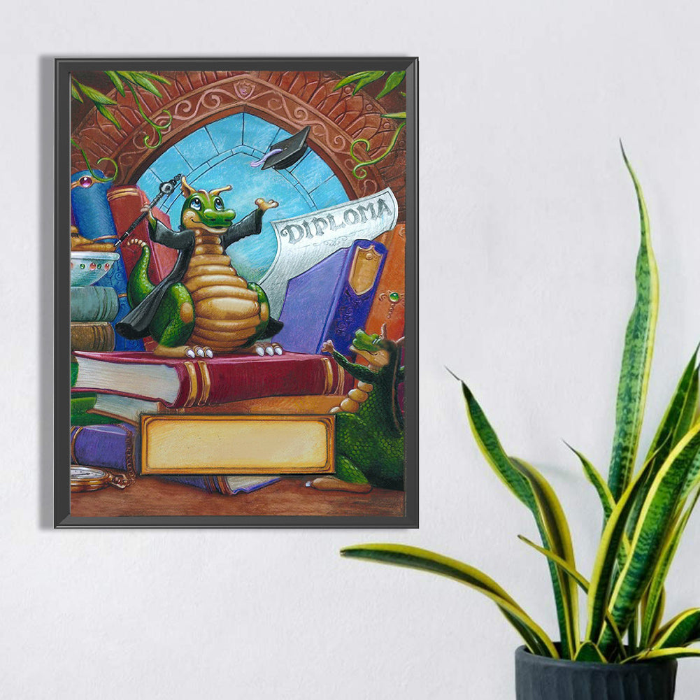 Little Green Dinosaur - Full Square Drill Diamond Painting 30*40CM