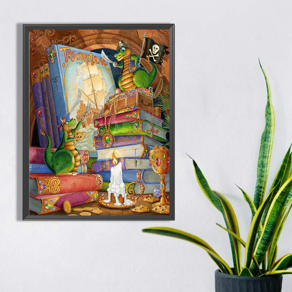 Little Green Dinosaur - Full Square Drill Diamond Painting 30*40CM