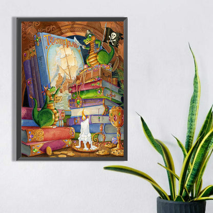 Little Green Dinosaur - Full Square Drill Diamond Painting 30*40CM