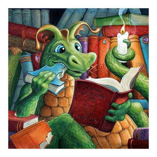 Dinosaur Who Loves To Learn-O630*30cm(canvas) full-round drill diamond painting