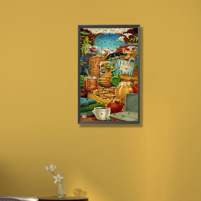 Fun Little Dinosaur-O630*50cm(canvas) full-round drill diamond painting