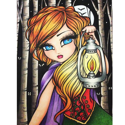 Cartoon Little Girl 30*40Ccm(canvas) full round drill diamond painting