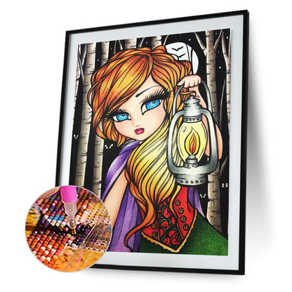 Cartoon Little Girl 30*40Ccm(canvas) full round drill diamond painting