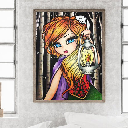 Cartoon Little Girl 30*40Ccm(canvas) full round drill diamond painting