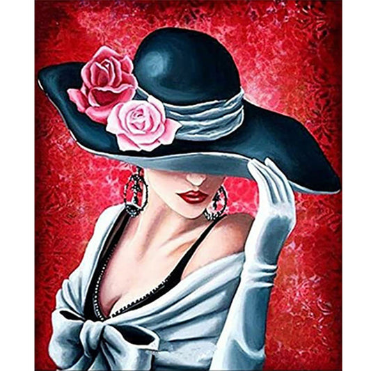 Elegant Lady 45*50Ccm(canvas) full round drill diamond painting