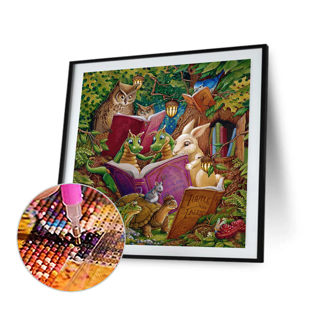 Little Dragon Reading - Full Square Drill Diamond Painting 40*40CM