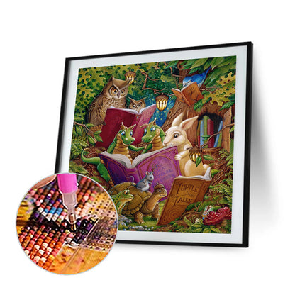 Little Dragon Reading - Full Square Drill Diamond Painting 40*40CM
