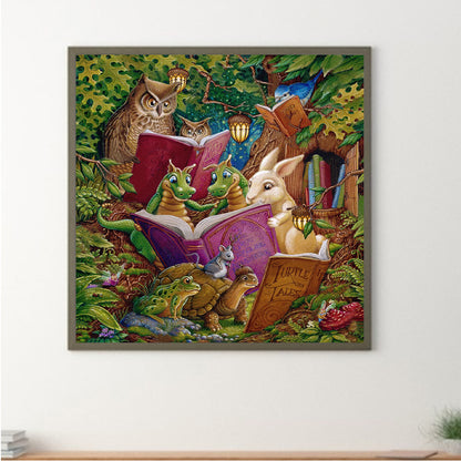 Little Dragon Reading - Full Square Drill Diamond Painting 40*40CM