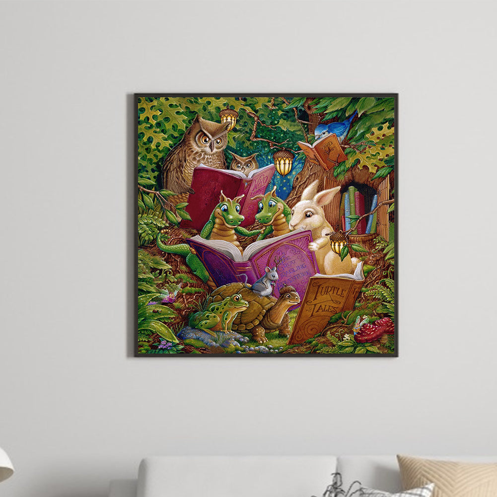 Little Dragon Reading - Full Square Drill Diamond Painting 40*40CM