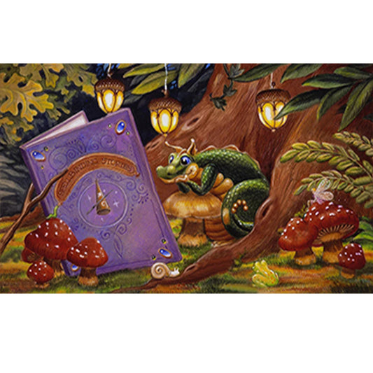 Little Dragon Reading - Full Square Drill Diamond Painting 50*30CM