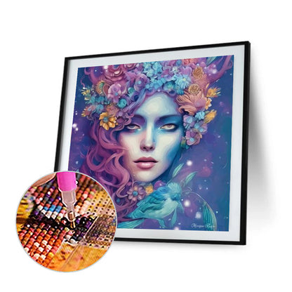 Flower Girl - Full Square Drill Diamond Painting 30*30CM