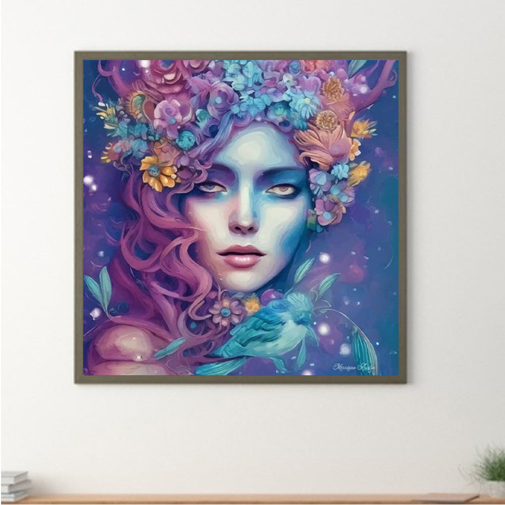 Flower Girl - Full Square Drill Diamond Painting 30*30CM