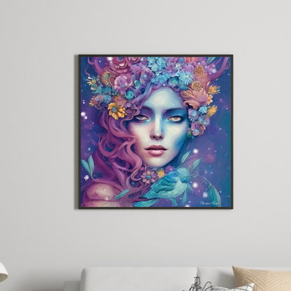 Flower Girl - Full Square Drill Diamond Painting 30*30CM