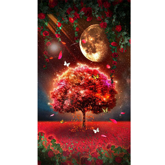 Moonlight Meteor Butterfly Mangrove 40*70Ccm(canvas) full round drill diamond painting