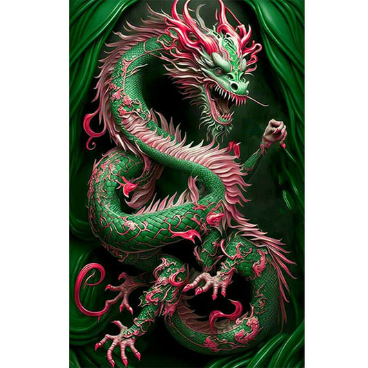 Ferocious Metal Dragon 45*70Ccm(canvas) full round drill diamond painting