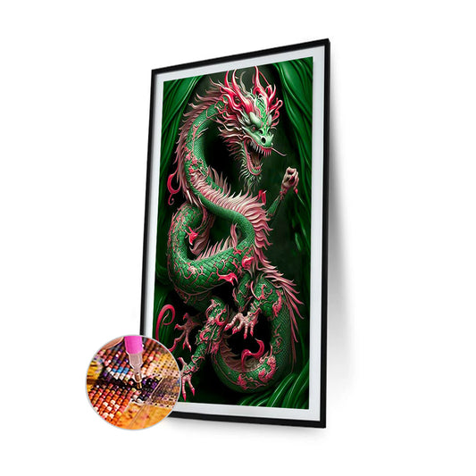 Ferocious Green Dragon - Full Square Drill Diamond Painting 45*70CM