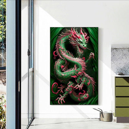 Ferocious Green Dragon - Full Square Drill Diamond Painting 45*70CM