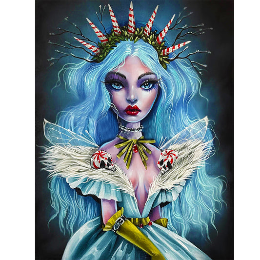 Gothic Makeup Girl 30*40Ccm(canvas) full round drill diamond painting