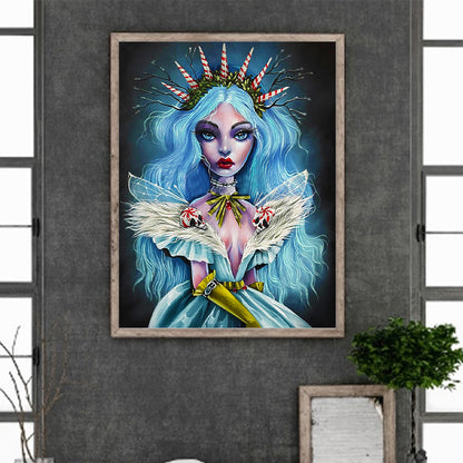 Gothic Makeup Girl 30*40Ccm(canvas) full round drill diamond painting